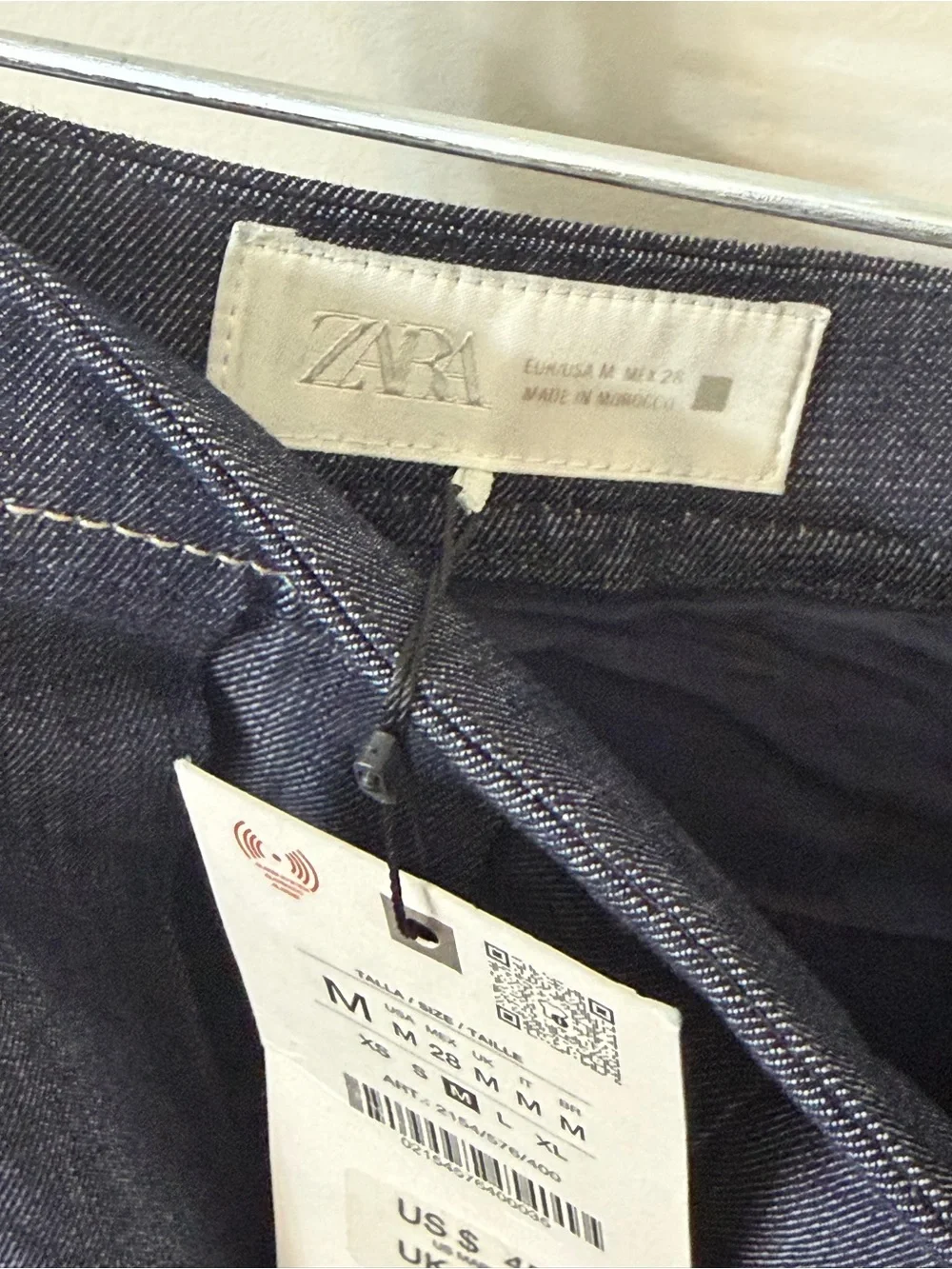 Zara Pleated Denim Midi Skirt